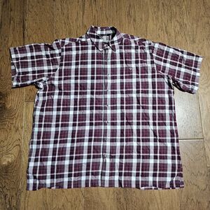 Game Guard Shirt Mens 3X Burgundy Outdoor Vented Button Pocket Fishing